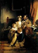 Friedrich von Amerling Rudolf von Arthaber with his Children Sweden oil painting artist